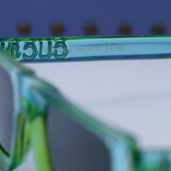 Gucci GG1723S 005 Square Sunglasses - Green/Lime Yellow/Green - Picture 7 of 10